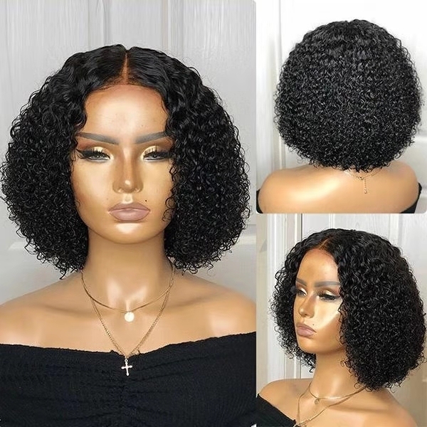 Perruque Courte Bouclée Crépue Pour Femme - 14 Pouces, Couleur Noire - Fibre Synthétique - Neuf Avec étiquettes