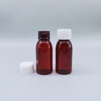 Bouteille en plastique PET vide de 60 ml, 100 ml, 120 ml, 150 ml, 200 ml, 250 ml, col de 28 mm, avec bouchon CRC gradué, pour liquide médical, sirop contre la toux