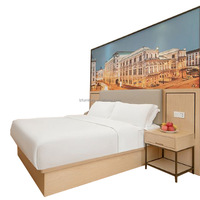 Ensemble matelas et tête de lit double moderne avec cadre solide, table de chevet incluse, pour appartement, hôtel, chambre à coucher – Mobilier durable