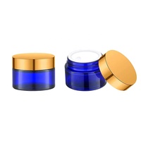 Pot rechargeable en verre pour crème cosmétique, vide avec cobalt bleu, lotion, baume, crème, 1OZ, 30ml, 1OZ, nouveauté