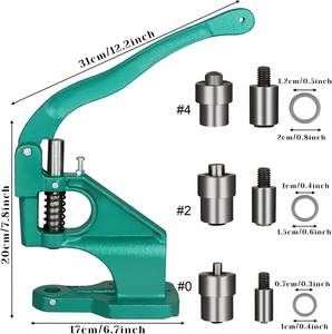 Neues Manuelles Ösenstanzwerkzeug-Set aus Stahl, Ösenpresse-Matrize zum Pressen, Handwerkzeug-Set - Product Image 3