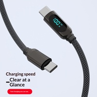 Câble de charge rapide USB-C vers USB-C tressé avec affichage numérique PD100W 5V 3A pour téléphones portables et ordinateurs portables