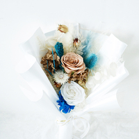 Bouquet de roses éternelles préservées faites à la main de qualité supérieure, fleurs séchées, cadeau de remise de diplôme, Saint-Valentin, Noël, édition limitée automne/hiver