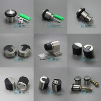 Dipoles Stainless Steel Lantai Karet Pintu Berhenti