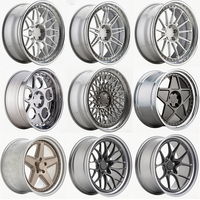 Rines Forjados de Lujo de 2 Piezas con Diseño Multirradio Cepillado Personalizado de 19, 20, 21 y 22 Pulgadas, 5X112 5X130, con Logotipo Personalizado para Taycan Cayenne