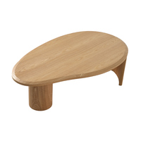 Table basse scandinave moderne en bois, table de salon nordique avec design en forme de galets