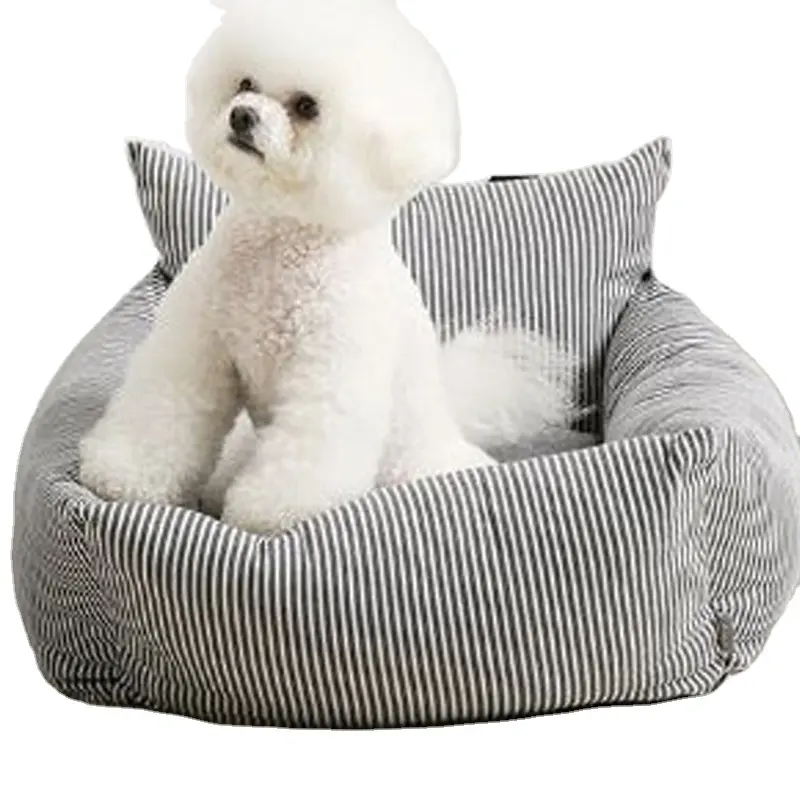 אפור כלב רכב מושב כיסוי מיטה נייד לחיות מחמד כלב Booster רכב מושב עמיד למים עם רצועת בטיחות רכב מיטה