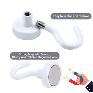 Gancho Magnético <span class=keywords><strong>de</strong></span> Neodimio Blanco Impermeable <span class=keywords><strong>para</strong></span> Refrigerador <span class=keywords><strong>de</strong></span> Cocina, Armario, Crucero, Accesorios Colgantes - Product Image 3