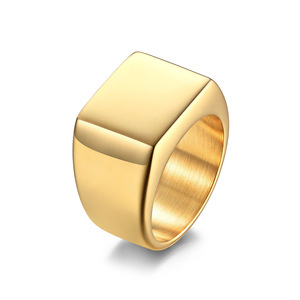 Anillo de sello de eternidad para hombre de acero inoxidable grabado, moderno, en blanco, al por mayor - Product Image 1