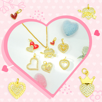 Breloques Cœur en Émail Coloré, Pendentifs Cœur en Laiton Plaqué Or 18K, Bijoux d'Amour pour Femme, Cadeau pour Fabrication de Colliers DIY