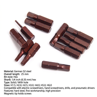 Embouts de tournevis électriques industriels en acier à tige hexagonale de 25 mm 6,35 mm, outils électriques 5/32'' 1/8'' 3/32'' 3/16'' 7/32'' 5/16'' 3/8''