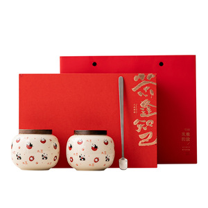 Boîte à thé Panda en céramique avec couvercle en bois, rangement hermétique pour thé, boîte cadeau taille S - Product Image 3