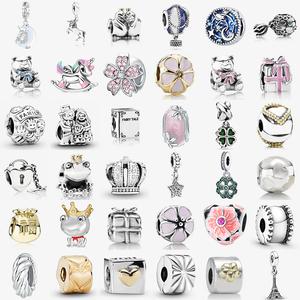 Dijes de Plata de Ley 925 con Forma de Trébol y Corazón - Colgantes Finos para Hacer Joyas, Pulseras, Accesorios, Regalo para Niñas - Product Image 1