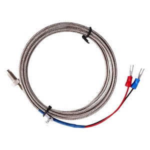 เทอร์โมคัปเปิลชนิด K รุ่น E52L CA1D พร้อมปลอกโลหะและสายส่งสัญญาณแบบมีรหัสสีสำหรับการตรวจวัดอุณหภูมิ - Product Image 1
