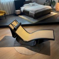 Chaise longue moderne en rotin tressé, chaise de luxe pour villa, chaise de détente avec structure en bois massif, chaise longue pour chambre à coucher, salon