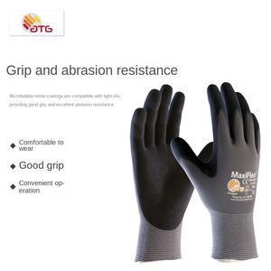 Sarung Tangan Busa Nitril <span class=keywords><strong>ATG</strong></span> 34-874 25cm dengan Manset Rajut Antibakteri Anti-Selip & Tahan Minyak Ventilasi 360 - Product Image 1