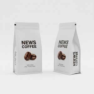 Sacchetti in Plastica con Soffietto Laterale per Caffè, Confezione Personalizzata da 340g, Busta per Caffè con Fondo Piatto - Product Image 1