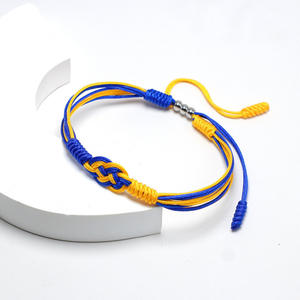 SongYi fait à la main à la mode tressé Infinity Sigh Surf pour Bracelet réglable multicouche USA Palestine drapeau diamant pierre paix - Product Image 1