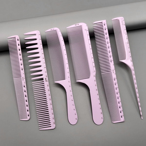Peine Profesional para Cortar el Cabello, Color Morado Claro, <span class=keywords><strong>con</strong></span> Escala, Peine de Precisión de Doble Cara <span class=keywords><strong>con</strong></span> Punta Fina para Peinar el Cabello de Mujer - Product Image 2