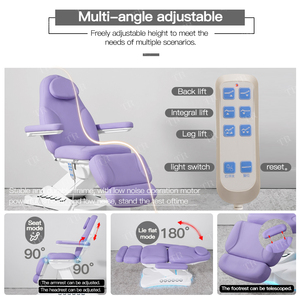 Table de massage électrique moderne Turri personnalisation violette tête d'esthéticienne ensemble de meubles de lit de <span class=keywords><strong>spa</strong></span> fonction de levage repose-pieds hôtel - Product Image 3