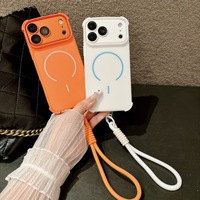 Étui de téléphone magnétique en TPU avec protection d'objectif détachable et dragonne de poignet, coque antichoc pour iPhone 18 Pro Max 17 16 15
