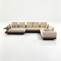 Canapé modulaire en tissu en forme de L de style minimaliste italien avec table d'appoint, canapé d'angle de luxe pour salon, taille personnalisée OEM ODM