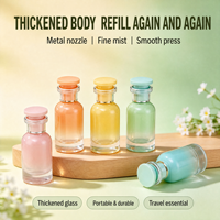 Flacon vide en verre sablé couleur macaron pour recharge de parfum et cosmétiques, en gros