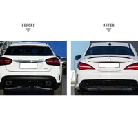 Nouveau Kit Carrosserie Modifié Style CLA AMG pour Mercedes-Benz W117 2013-2019 CLA45 AMG (Installation par Vis) - Grille Avant, Feux Antibrouillard, Jupes Latérales