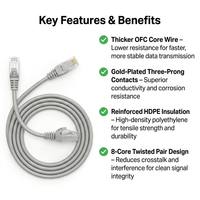 Câble Patch RJ45 Professionnel Personnalisé Cat5 Cat5e 5m 16FT CCA Anti-Emmêlement UTP FTP SFTP pour Installation CCTV DVR