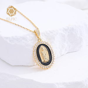 เครื่องประดับศาสนาคริสต์ขายส่งจากเอลฟิก  จี้ทองแดงชุบทอง 14k สำหรับผู้ศรัทธาชาวคริสต์ - Product Image 3