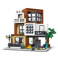 Ensemble de blocs de construction d'appartements urbains XMORK, série Street View, modèle éducatif en plastique pour enfants et collectionneurs