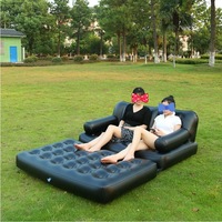 Sofá cama inflable barato, sofá plegable doble flocado para niños, sofá cómodo para exteriores para balcón, Picnic