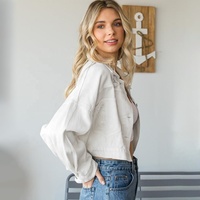 ODM OEM Private Label Veste en jean déchiré vintage d'automne Winer avec franges en strass pour femmes