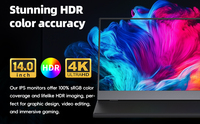 Écran portable 4K de 14 pouces à affichage LED Moniteur tactile 4K à double écran d'extension pour ordinateur portable