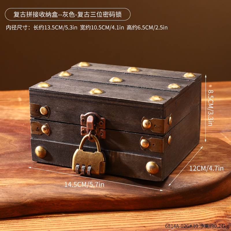 6814A-02GK10 - Gris desgastado - Cerradura vintage de tres puntas