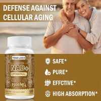 Complément anti-âge NAD+ en gélules pour adultes, contient plusieurs vitamines et minéraux, réparation cellulaire, production d'énergie