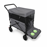 Nouvelle conception de chariot pliable pour animaux de compagnie, poussette pour chiens avec capacité de charge de 40 kg, fenêtres en maille, auvent, bols pour l'eau et la nourriture