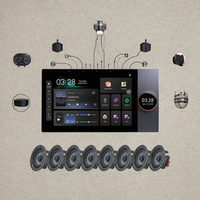 PW130T + 8FCR53 Amplifier rumah pintar, Wifi dalam dinding latar belakang Stereo banyak kamar sistem musik Output daya 30W