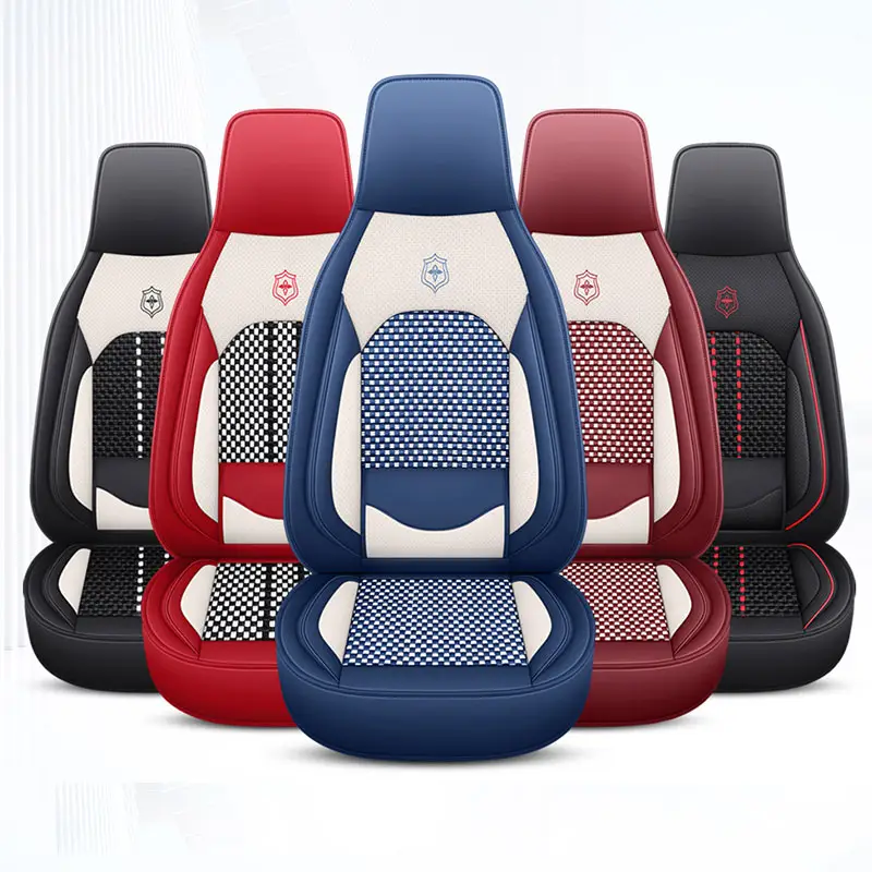 2024 Popular Ice Silk Universal Car Seat Cover General Sport Style for All Four Seasons Leather Material