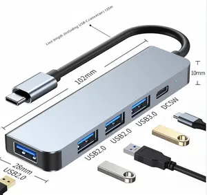 5 porte USB Hub 3.0 USB ad alta velocità tipo C adattatori Splitter per PC accessori per Computer Hub multiporta 5 USB C 3.0 porte 2.0