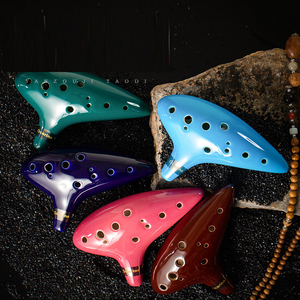 Ocarina en céramique Legend of 12 Holes, flûte alto C en céramique, <span class=keywords><strong>instrument</strong></span> de musique inspiré du temps, bleu, pour débutants, accessoires inclus - Product Image 2