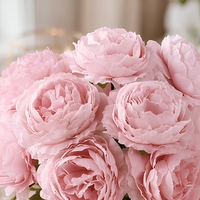 Bunga Peony Buatan dari Sutra, Buket Bunga Tiruan untuk Dekorasi Meja Pernikahan dan Hari Valentine