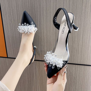<span class=keywords><strong>Scarpe</strong></span> eleganti stile mondana da donna <span class=keywords><strong>con</strong></span> <span class=keywords><strong>tacco</strong></span> alto bianco <span class=keywords><strong>con</strong></span> cinturino alla caviglia sandali a punta francese <span class=keywords><strong>con</strong></span> <span class=keywords><strong>tacco</strong></span> alto - Product Image 5