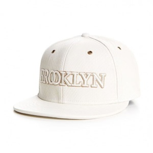 Made in Vietnam White Leather <b>Flat</b> Brim <b>Cap</b> with Embroidered Lettering Stylish Casual and Unique Headwear for Men and <b>Women</b> - Product Image 6