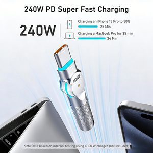 <span class=keywords><strong>C</strong></span>âble Type <span class=keywords><strong>C</strong></span> haute vitesse 240 Watts, charge rapide, 180 ° <span class=keywords><strong>C</strong></span>âble USB <span class=keywords><strong>C</strong></span> rotatif tressé, <span class=keywords><strong>c</strong></span>âble de charge Type <span class=keywords><strong>C</strong></span>, charge rapide pour téléphone - Product Image 2