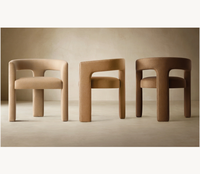 Cadre en bois massif de haute qualité chaises de salle à manger meubles fauteuils en tissu à dossier ouvert