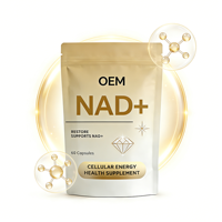 Compléments en capsules OEM NAD+ nicotinamide nucleoside beauté et antioxydant, 60 capsules/flacon, personnalisables pour la santé, qualité alimentaire