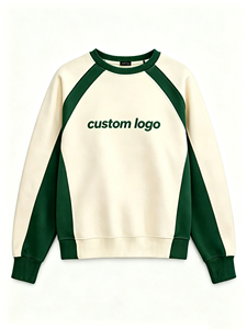 Sweat-shirt personnalisé en gros avec logo, pour hommes et femmes, manches raglan contrastées, col rond, pull, vêtements de sport à marque privée - Product Image 2