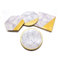 Sous-verre en céramique écologique de 4 pouces, style nordique, couleur personnalisée, avec impression UV et base en liège, design européen