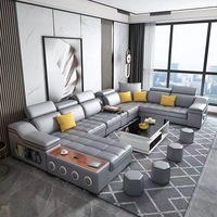 Prix de gros 7 8 9 places en forme de U Design moderne canapé de loisirs sectionnel amovible avec chargement sans fil